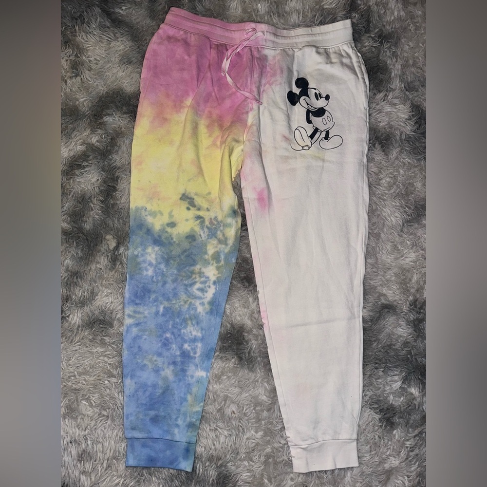 DISNEY MICKEY MOUSE TIE DYE JOGGER PANTS - NWOT Large